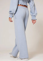 Baby Blue Waistband Wide Leg Joggers - Sparta Clothing