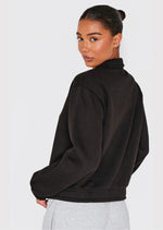 Black Zip Through Collared Sweatshirt - Sparta Clothing