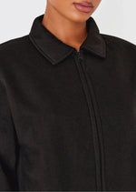 Black Zip Through Collared Sweatshirt - Sparta Clothing
