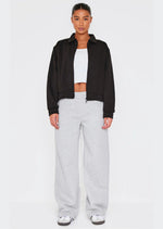 Black Zip Through Collared Sweatshirt - Sparta Clothing