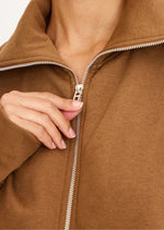 Coffee Double Zip Collared Sweatshirt - Sparta Clothing