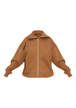 Coffee Double Zip Collared Sweatshirt - Sparta Clothing
