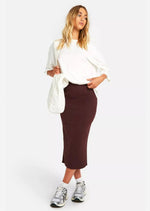 Cotton Rib Midaxi Skirt - Sparta Clothing