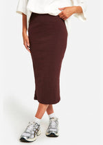 Cotton Rib Midaxi Skirt - Sparta Clothing