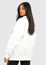 Dsgn Studio Slogan Collared Half Zip Oversized Sweatshirt - Sparta Clothing