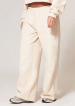 Ecru Premium Thin Waistband Straight Leg Sweat Joggers - Sparta Clothing