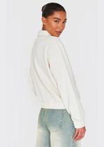 Ecru Zip Through Collared Sweatshirt - Sparta Clothing