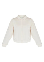 Ecru Zip Through Collared Sweatshirt - Sparta Clothing