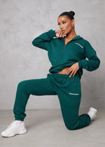 Forest Green Print Half Zip Sweater - Sparta Clothing