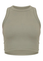Olive Sculpt Cropped Gym Racer Top - Sparta Clothing
