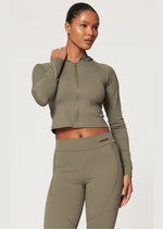 Olive Sculpt Hooded Long Sleeve Gym Set - Sparta Clothing