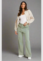 Sage Fleece Wide Leg Joggers - Sparta Clothing