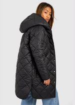 Diamond Quilt Hooded Puffer Jacket - Sparta Clothing