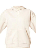 Ecru Premium Zip Up Oversized Hoodie - Sparta Clothing