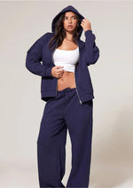 Navy Premium Thin Waistband Straight Leg Sweat Joggers - Sparta Clothing
