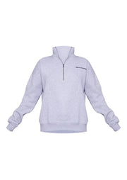 Ash Grey Print Zip Up Sweatshirt - Sparta Clothing