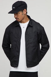 Oversized Embroidered Padded Nylon Overshirt