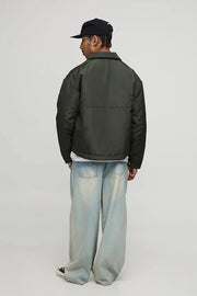 Oversized Embroidered Padded Nylon Overshirt