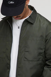 Oversized Embroidered Padded Nylon Overshirt