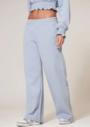 Baby Blue Waistband Wide Leg Joggers - Sparta Clothing