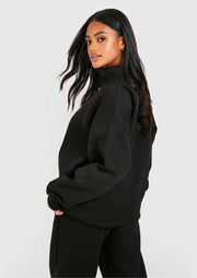 Basic Oversized Half Zip Sweatshirt - Sparta Clothing