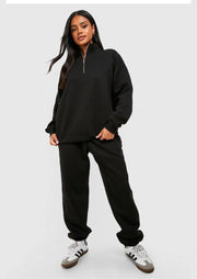 Basic Oversized Half Zip Sweatshirt - Sparta Clothing