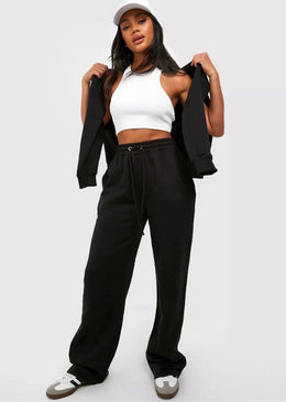 Black Basic Straight Leg Jogger - Sparta Clothing