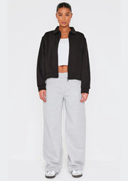 Black Zip Through Collared Sweatshirt - Sparta Clothing