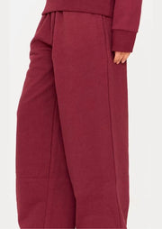 Burgundy Premium Thin Waistband Straight Leg Joggers - Sparta Clothing