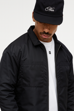 Oversized Embroidered Padded Nylon Overshirt