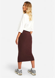 Cotton Rib Midaxi Skirt - Sparta Clothing