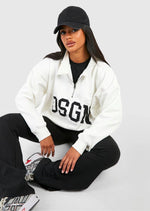 Dsgn Studio Slogan Collared Half Zip Oversized Sweatshirt - Sparta Clothing