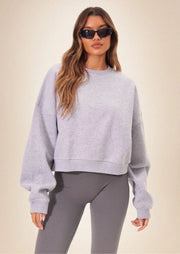 Grey Marl Oversized Boxy Sweatshirt - Sparta Clothing
