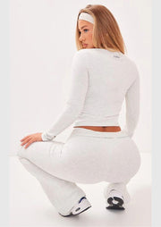 Heather Grey Sport Melange Flared Yoga Pants - Sparta Clothing