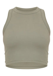 Olive Sculpt Cropped Gym Racer Top - Sparta Clothing