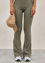 Olive Sculpt Flare Yoga Pants - Sparta Clothing