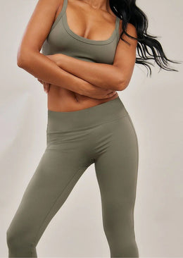 Olive Sculpt Flare Yoga Pants - Sparta Clothing