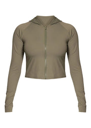 Olive Sculpt Hooded Long Sleeve Gym Set - Sparta Clothing