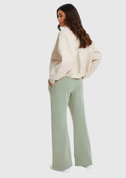 Sage Fleece Wide Leg Joggers - Sparta Clothing