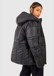 Toggle Detail Hooded Puffer Jacket - Sparta Clothing