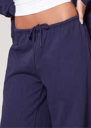 Navy Premium Thin Waistband Straight Leg Sweat Joggers - Sparta Clothing