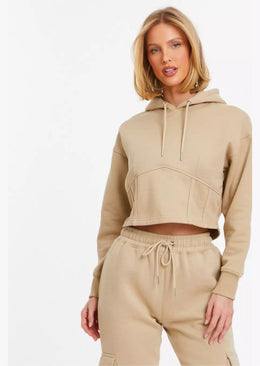 Stone Cropped Corset Hoodie - Sparta Clothing